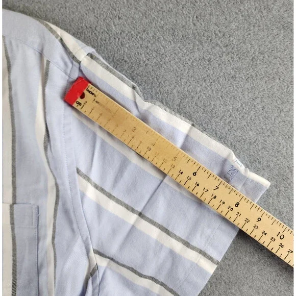 Les Deux Lawson Stripe SS Shirt Short Sleeves Men's XL Summer Sky Button Closure